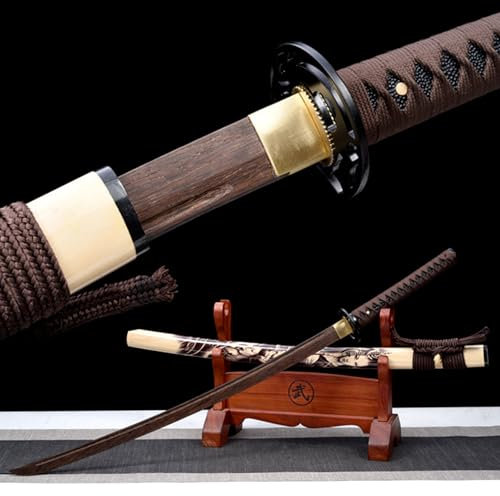 HJHUUA Katana in Legno da 103 cm,bokken Fatto a Mano con Fodero in Legno massello Laccato,Spada da Samurai in Palissandro Naturale per Allenamento Kendo,Regali,Decorazioni,Cosplay,Oggetti di Scena