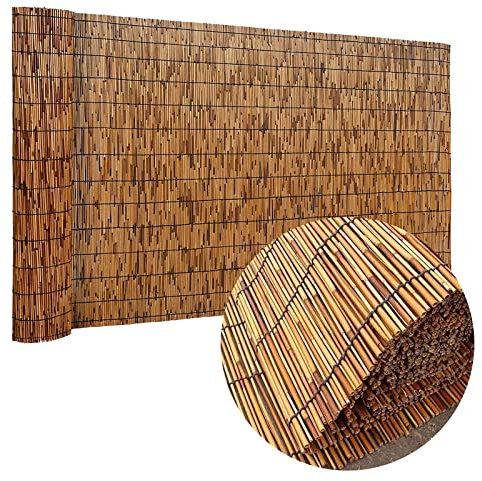 Clôture extérieure - Rouleau de clôture résistant aux intempéries - Décoration murale de jardin naturelle - Balcon - Brise-vue - 80 x 100 cm