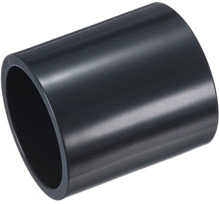 M METERXITY 1-Pack PVC Pipe Coupling Adapter, 2 Straight Coupling Adapter Connector Schedule 80 UPVC Pipe Fitting Socket for Water Line [Grey]