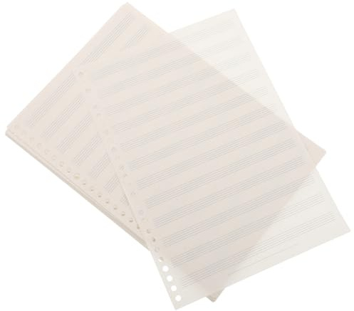 Toddmomy Notenheft Leeres Notenbuch Notenblatt Klarsichthüllen Notenmappe Notenblock Loseblattsammlung Notensystem Loseblatt