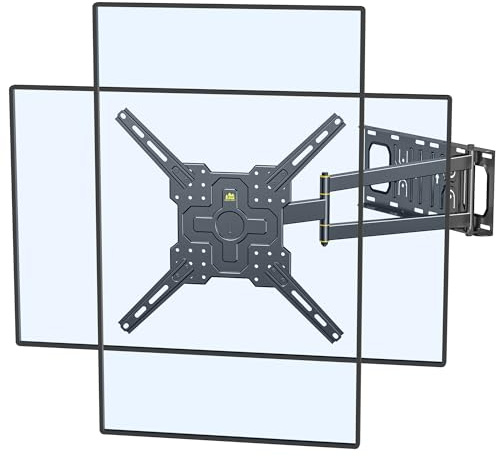 FORGING MOUNT Eck-TV-Halterung mit 65 cm langem Arm, Hochformat, vertikal, voll beweglich, TV-Wandhalterung, schwenkbar, neigbar, Gelenkarm, Wandhalterung für 66-165 cm Bildschirme, Belastung 35 kg