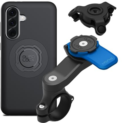 QUAD LOCK Lenker Handyhalterung für Motorrad mit Vibrationsdämpfer und MAG Hülle für Galaxy A36