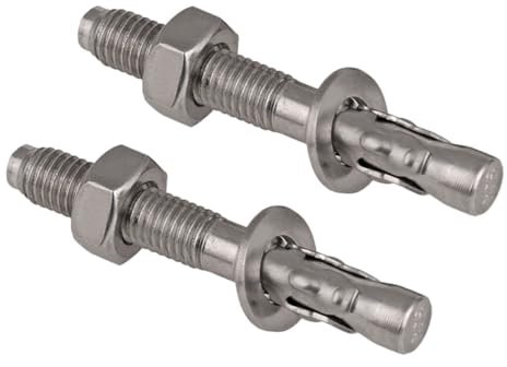 ERINGOGO 2 Pezzi ancoraggi per calcestruzzo in acciaio inossidabile ancoraggi ad espansione per carichi pesanti vite da muro per carichi pesanti ancoraggi in mattoni 304