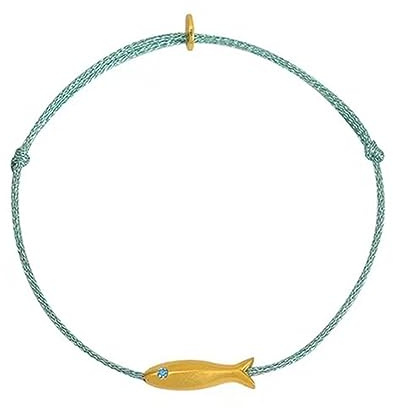 ANMITI Bracciale intrecciato in filo seta regolabile Fascino pesce d ' oro vintage Braccialetti intrecciati Gioielli amicizia Braccialetti intrecciati semplici Design unico Accessorio