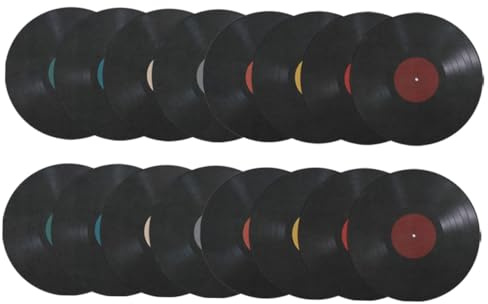 Adhesivo de Pared de Discos de Vinilo 24 Piezas Fácil de Pegar | Pvc, Estilo Vintage y Retro, Decoración Musical para Eventos, Arte de Pared