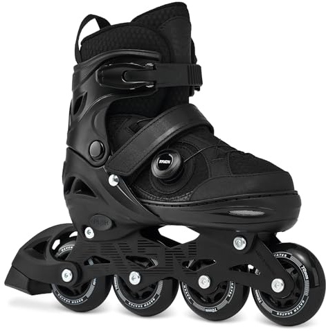 RAVEN Inline Skates Inliner für Kinder und Erwachsene OPTIONAL 2in1 mit Schlittschuhen verstellbar Oxen (Oxen PRO Black ohne Kufen, 38-42 (25cm-27,5cm))