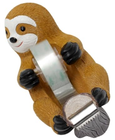 CONGARTENO Resin Tape Dispenser mit Cartoon Faultier Design Praktischer Tischabroller für Büro und Zuhause Einfach zu Bedienen Nachfüllbar Eleganter Schreibtisch organizer für Bürobedarf