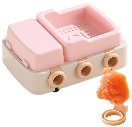 Penlimly Moules à glace en silicone – avec couvercle facile à démouler – Moule réutilisable à 6 grilles – Moule à sucettes glacées fait maison | pour pudding aux fruits, gelée, yaourt, bonbons