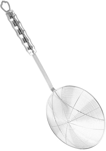 BIUDECO Passoire Inox Fil Métallique avec Long Manche Ergonomique Résistant Chaleur pour Cuisine Écumoire Filtrante pour Friture et Service Alimentaire