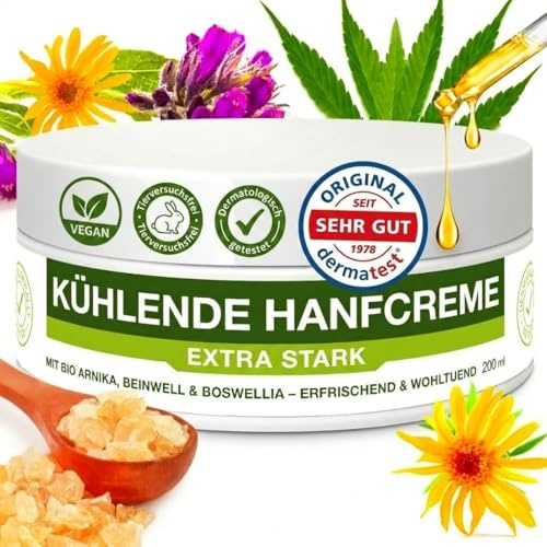 H4H Extra Stark Hanf Salbe für Rücken, Nacken, Knie & Muskeln, 200 ml | Für beanspruchte Muskeln nach Sport, Garten & Training; wärmend; mit Hanf & Pflanzenextrakten; vegan, tierversuchsfrei