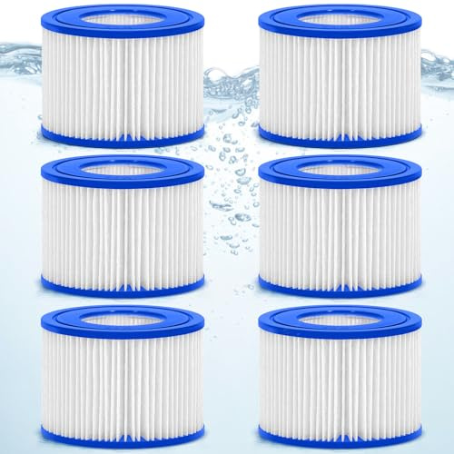 GQBVPN Cartucho Filtrante para Piscina Compatible con Bestway SPA, Filtro Tipo Vi SPA para Piscina SPA, Miami, Vegas, Palm Springs, Paris Monaco, 6 PCS (Vi)