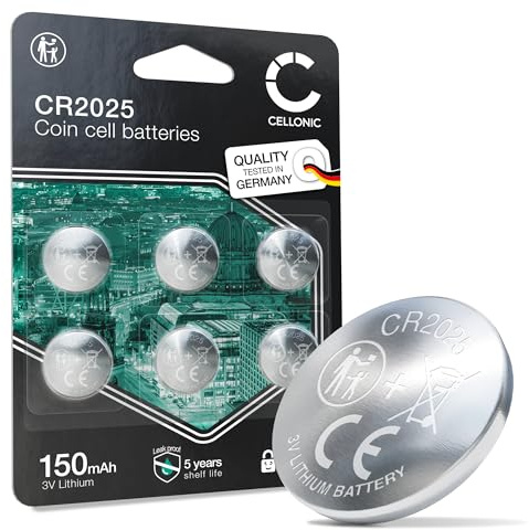 CELLONIC CR2025 Pila de botón Sistemas de Alarma- 6X | (Lithium, 150mAh, 3V)