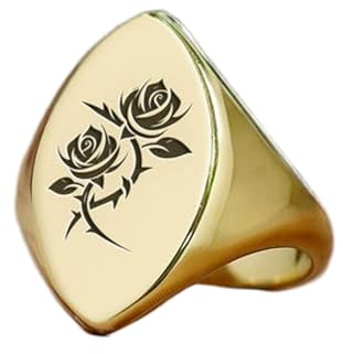 Bague en forme de rose marquise | Argent sterling 925 plaqué or | Bijou cadeau, chevalière style vintage, bijou hypoallergénique fait main | LK_PDR_01661