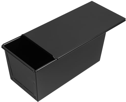HOMSFOU Moule Mie en Acier au Carbone 450 avec Couvercle Coulissant Antiadhésif, Outil de Cuisson Toasté, Cuisson Uniforme, Boîte Usage Maison et Professionnel
