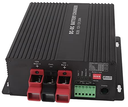 OEBUAFI Chargeur de Batterie DC à DC, Contrôleur Solaire Efficace, Chargeur de Voiture pour Camping-Car, Batterie Acide Scellée 12V 30A (B2B1230)
