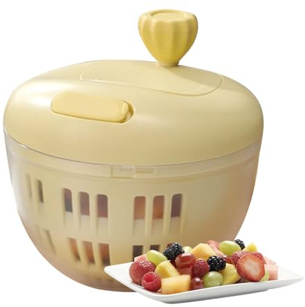 Generisch Fionda – Insalata | 14,5 x 14,5 x 12 cm compatto detergente per frutta e piccola centrifuga per insalata per campeggio e picnic | 1 mini cestello scolapasta, senza BPA, fondo antiscivolo