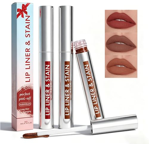 3 Pz. Peel Off Lip Liner Set, Matita-Tatuaggio, Plump, Macchia Labbra A Lunga Durata, Lip Stain Peel Off A Lunga Durata, Delineatore Labbra Alta Pigmentazione Creare Makeup Leggero O Deciso,naturale