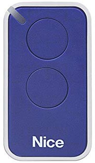 NICE INTI2B bleu 2-canaux rolling code télécommande à droite, 433.92Mhz rolling code. Compatible avec FLOR-S, ONE, FLORE, INTI émetteurs.