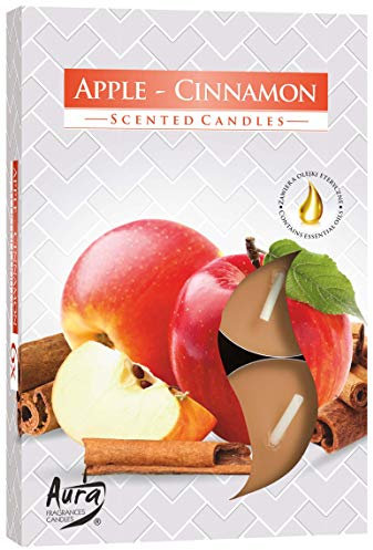 Bispol Lot de 6 bougies chauffe-plats parfumées – Pomme cannelle