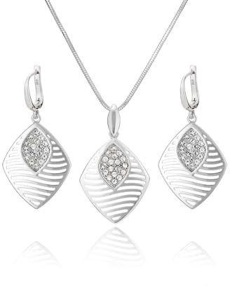 LillyMarie Schmuckset Aus Sterlingsilber Mit Details Aus Kristallen Und Eleganter Schlangenkette
