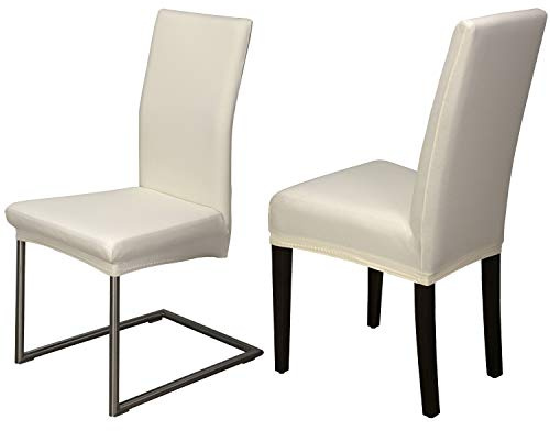 Staboos Stuhlhussen 2er Set - Hohe Elastizität - Stuhlbezug 2er Set - ÖKO TEX Zertifiziert (Creme)