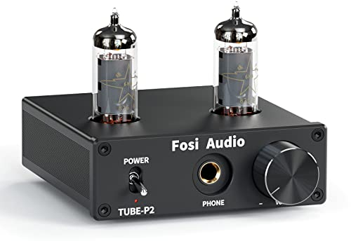 Fosi Audio P2 Headphone Amplifier Vacuum Tube Headphone Amp Mini Hi-Fi Stereo Audio with Low Ground Noise Output Protection