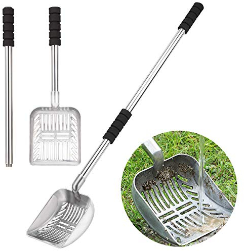 Eurobuy Katzenstreu Schaufel,Katzenstreuschaufel mit Langer Griff,abnehmbar, Metall,kein Bücken,Haustierstreuschaufel