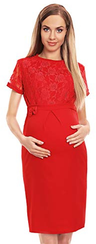 Selente Vestido de maternidad festivo de Mummy Love (fabricado en UE) vestido de maternidad con función de lactancia, encaje o bordado