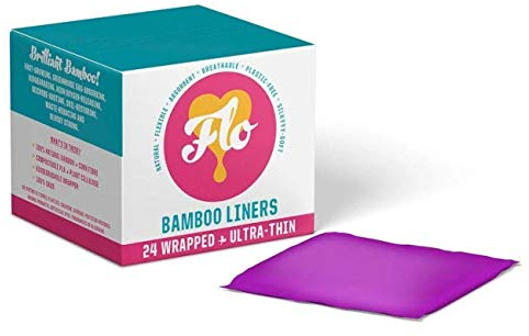 3 x Here We Flo Slipeinlagen aus natürlichem Bambus, gewickelt und ultradünn, nachhaltig, ohne Plastik, 24 Stück