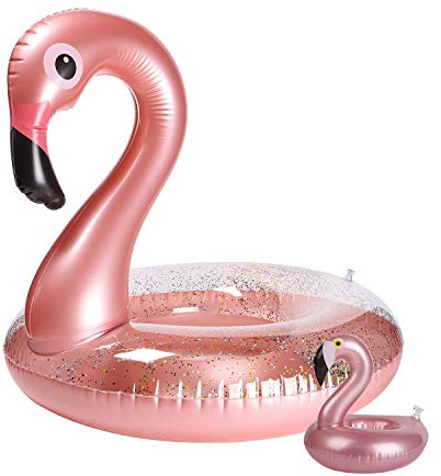 Aufblasbarer Flamingo-Pool-Schwimmer, Flamingo, Getränkehalter-Set
