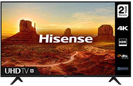 Hisense 55A7100FTUK 55-inch 4K UHD HDR Smart TV with Freeview play, and Alexa Built-in (2020 series), Black [Energy Class G], Operating System VIDAA
