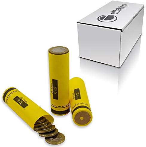Münzhülsen 11153 Grosspaket Papiermünzhülsen für 1 Euro Münzen im Karton Inhalt: 588 Stück