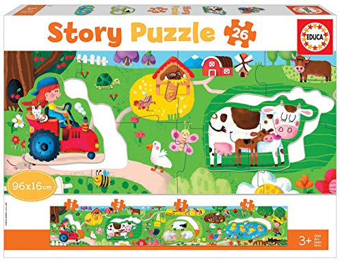 Educa - Bauernhof 26 Teile Geschichten-Puzzle Kinder ab 3 Jahren, Storypuzzle (18900)