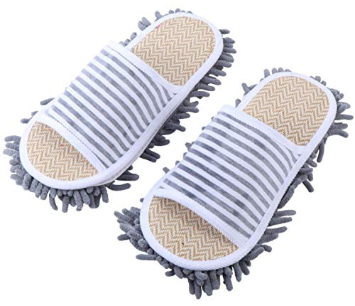 EXCEART Zapatillas De Limpieza De Microfibra Zapatilla Casa Para Hombre Y Mujer Zapatillas Para Casa Con Suela Antideslizante Para Limpiar El Suelo Uso En Hogar Y Descanso 1 Par