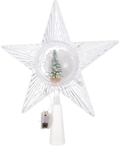 BESPORTBLE LED Weihnachtsbaumspitze mit Beleuchtung Transparent Christbaumspitze 3D Baumspitze Weihnachtsbaum Stern Christbaum Spitzen Christbaumschmuck Weihnachtsdeko Weihnachten Deko Tischdeko