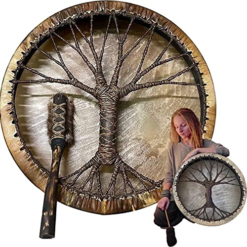 UGIF Shaman Drum Tree of Life, Tamburo Sciamano Albero della Vita, Fatto a Mano, Simbolo della Musica Spirituale dello Spirito del Tamburo Siberiano