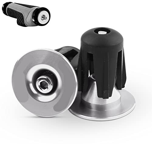 Pilipane Lenkerendstopfen,verstellbare Lenkerenden aus Aluminium, Lenkerendkappen für Rennräder, Mountainbikes und die meisten Fahrräder(Silber)