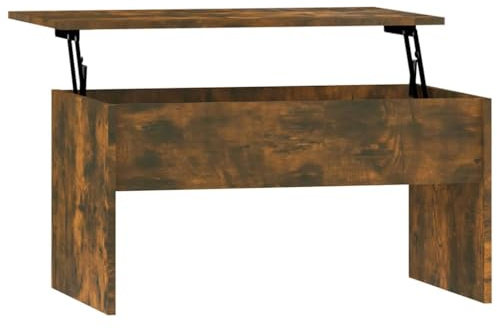 vidaXL Mesa de Centro Mesita Auxiliar Consola Lateral Salón Sofá Sala de Estar Café Muebles Mobiliario Contrachapado Roble Ahumado 80x50,5x41,5 cm