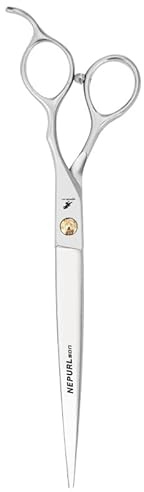 Set di forbici professionali per animali domestici da 7,5 pollici per toelettatura di cani forbici dritte curve Chunker diradamento cesoie per animali domestici VG10 in acciaio (dritto)