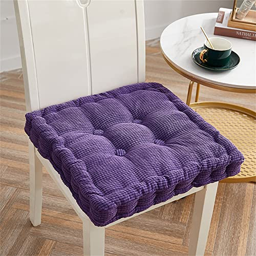 Lukery Stuhlkissen rutschfeste, Baumwolle Weiche Sitzkissen Komfort Stuhlauflage als Stuhl Kissen für Outdoor & Indoor Gartenstuhl, Küche oder Esszimmerstuhl (Lila,50X50CM)