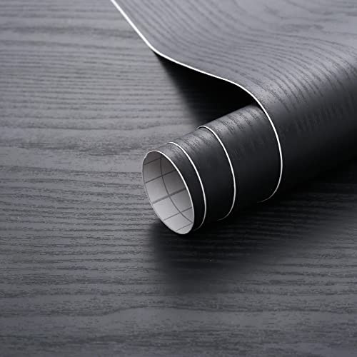 Arthome Klebefolie Rustikales Holzoptik Selbstklebende Tapete,Abnehmbar Dekoratives Vinyl Folie für Möbel Küche Schränke Möbel Tische Wand Vintage DIY Wandverkleidung,Schwarz Holz,44cmx2m