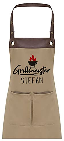 TASSENPALAST Premium Grill-Schürze mit Spruch personalisierbar mit Wunschnamen - Lustiger Spruch/Sprüche Grillschürze Lustig - Unisize