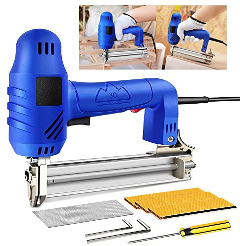 Heavy Duty Electric Staple Nail Gun 2 in 1 Stapler Nailer Tacker 1750W Multifunction Upholstery Staple Gun for Wood Floor Carpet Fence - Household Power Woodworking Tool
