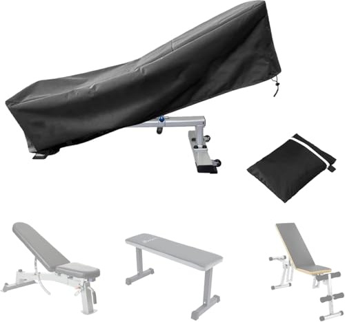 COOSOO Gym Equipment Cover, Waterproof Outdoor Sit-up Board Cover, Dust-proof & Scratch-resistant, Easy to Clean & Store, Black, Polyester, Drawstring Closure, 152x46x54cm