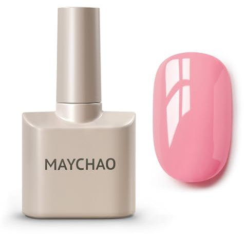MAYCHAO 15ML Gel Nail Polish, Peach Pink Gel Nail Polish, Soak Off UV LED Nail Varnish Nail Art Starter Manicure Salon DIY at Home, 0.5 OZ