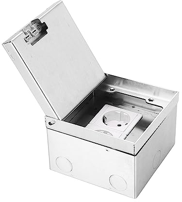 Kit presa da pavimento, prese da pavimento in acciaio inossidabile 16A AC250V Presa da pavimento da incasso con doppie prese standard UE, spine da pavimento per prese elettriche