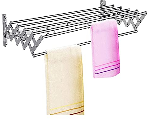 HIARAN Wäscheständer, Wandmontage, Wäscheständer, zusammenklappbar, für den Innen- und Außenbereich, platzsparend, faltbar, erweiterbar, einziehbar, Wäscheständer, Wäscheleine, modisch Lucky Star
