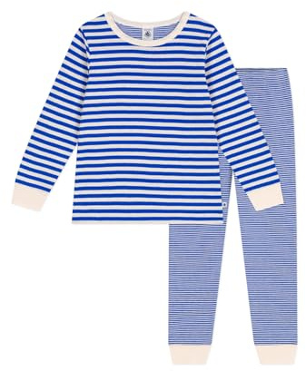 Petit Bateau Boy's A0cuk Sleepsuit, Perse/Avalanche, 3 years