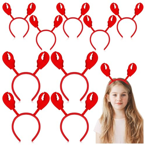 LSGYPAQ 9PCS Crab Lobster Headbands Crayfish Claws Headbands Lobster Headwear Hair Hoop Costume Accessories for Animal Cosplay Party