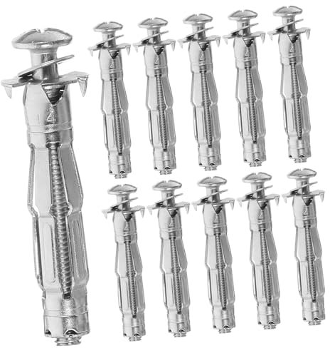 KICHOUSE 30pcs Hollow Wall Anchors Expansion Nuts Wall Plugs Galvanized Steel Masonry Screws Kit for Plasterboard and Brick Metric Drywall Fixings